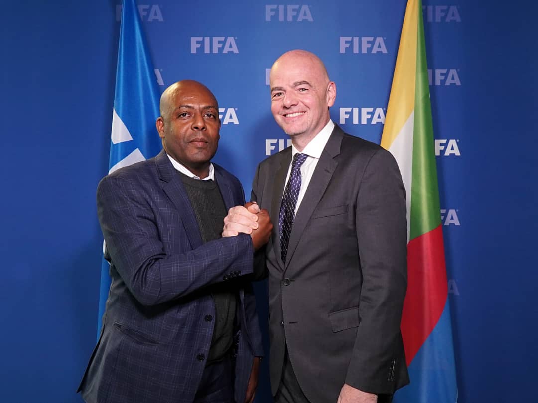Rencontre entre Saïd Ali Saïd Athouman et Gianni Infantino le 22 janvier 2019 au siège de la FIFA