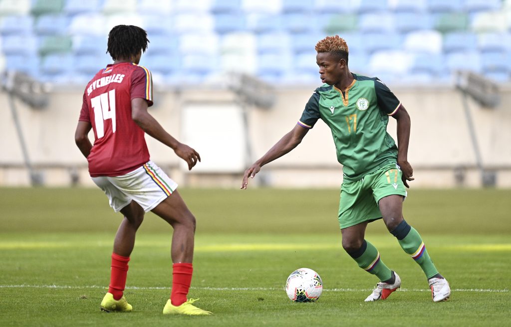 Djailane Roihimou avec les Comores face aux Seychelles à la Cosafa Cup 2022