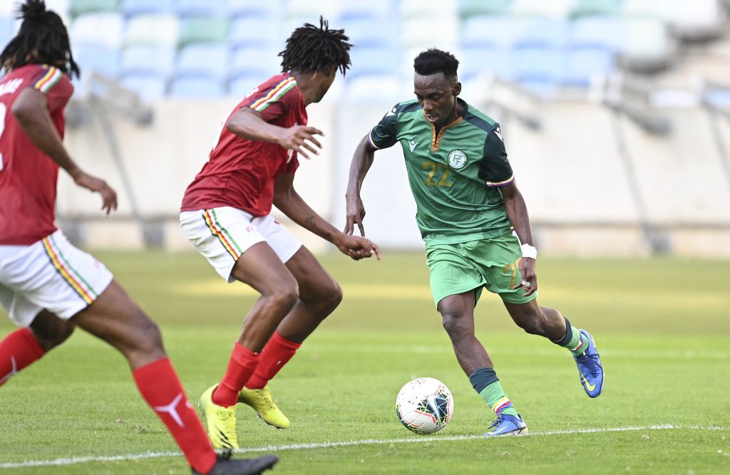 Misbahou Mohamed avec les Comores face aux Seychelles à la Cosafa Cup 2022