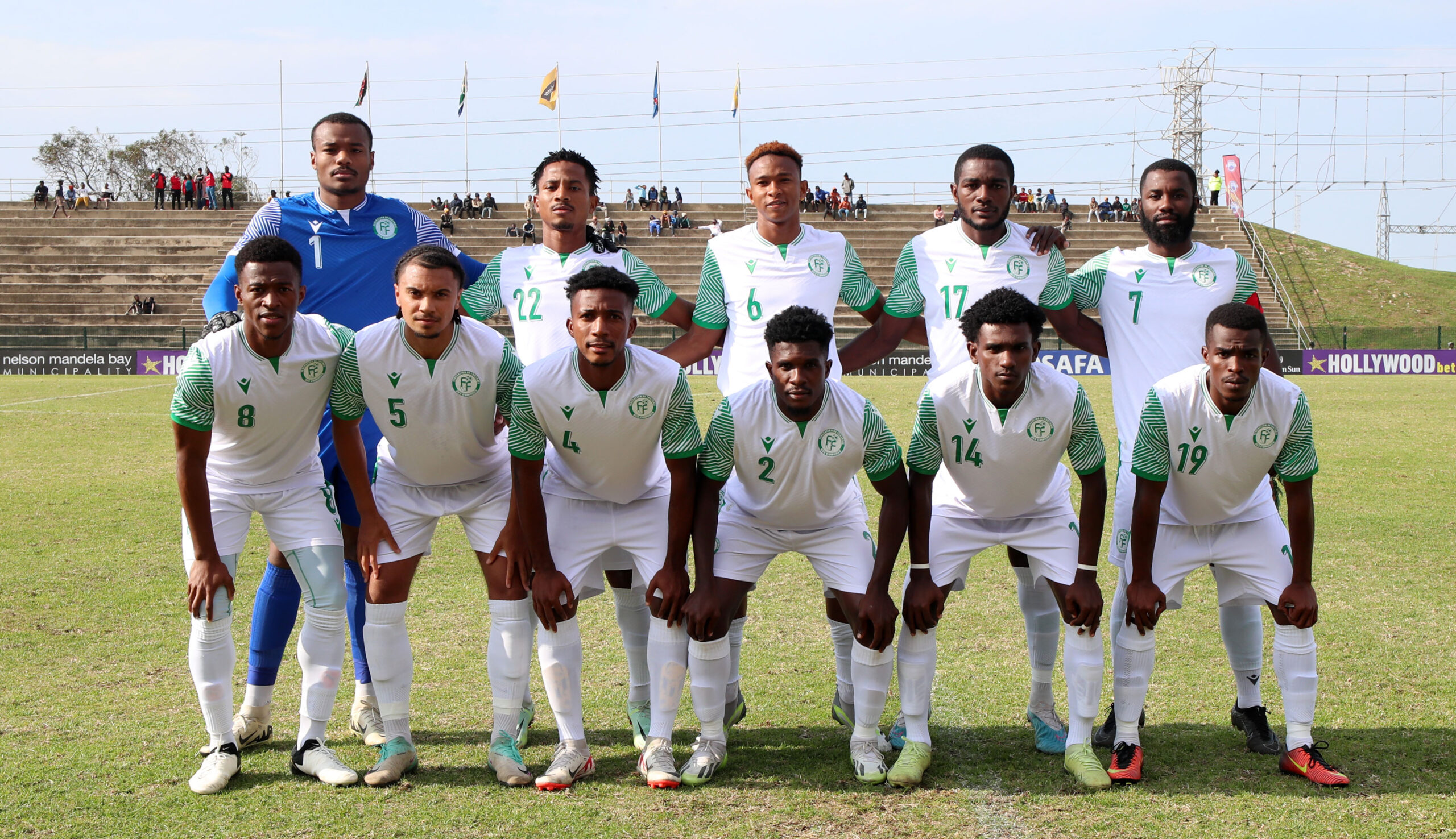 Les XI des Cœlacanthes face au Kenya le 30 juin 2024 au Wolfson Stadium ©️ BackpagePix